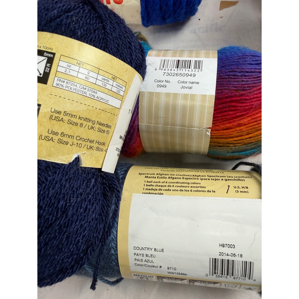 Mixed Yarn Lot Caron Lion Brand Loops Threads Willow Verbena 15 Skeins Multi - Picture 3 of 6